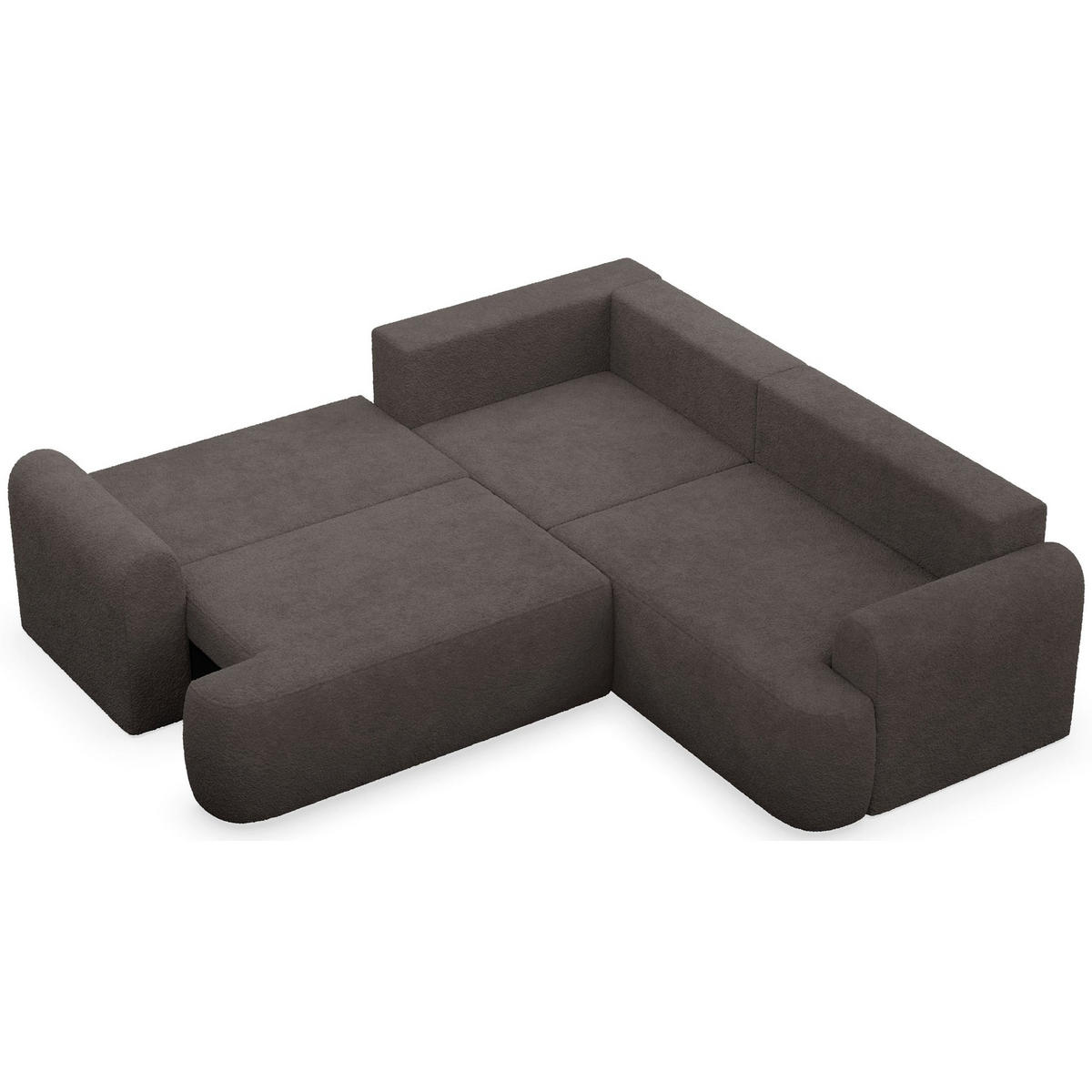 ROHOVÁ POHOVKA Ovo Světle šedá látka univerzální s úložným prostorem - černá/šedohnědá, textil/plast (245/245cm) - Selsey