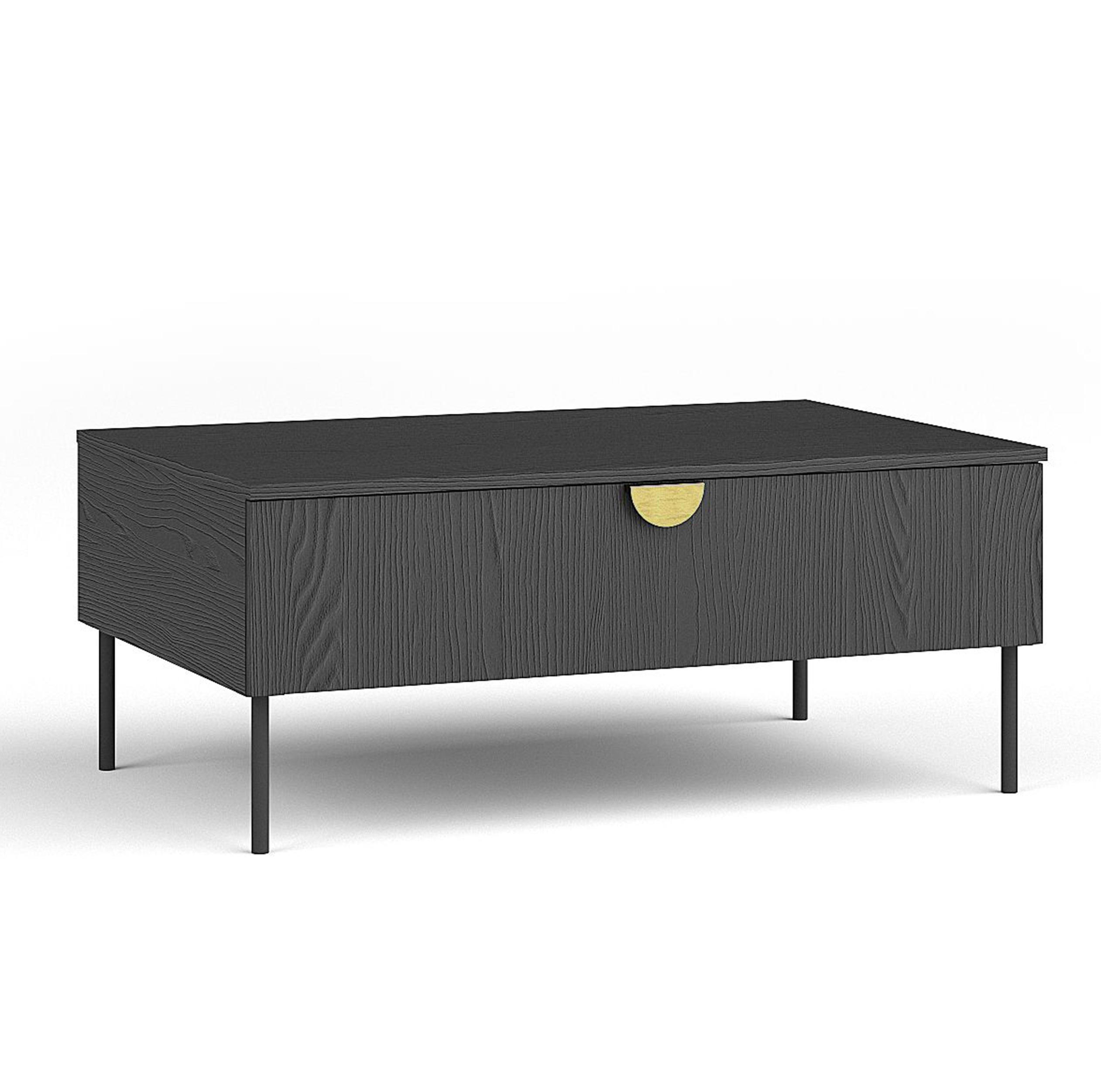 COUCHTISCH Brunelli 1T Dunkelgrau 100/41,6/66 cm - Dunkelgrau/Schwarz, Holzwerkstoff/Metall (66/100/41.6cm) - AX Living