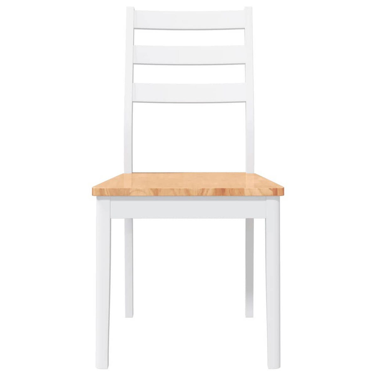 ESSZIMMERSTÜHLE 2 Stk. Weiß Massivholz Gummibaum 48.5*49*90cm - Weiß/Braun, Holz (48.5/90/49cm) - ZMH