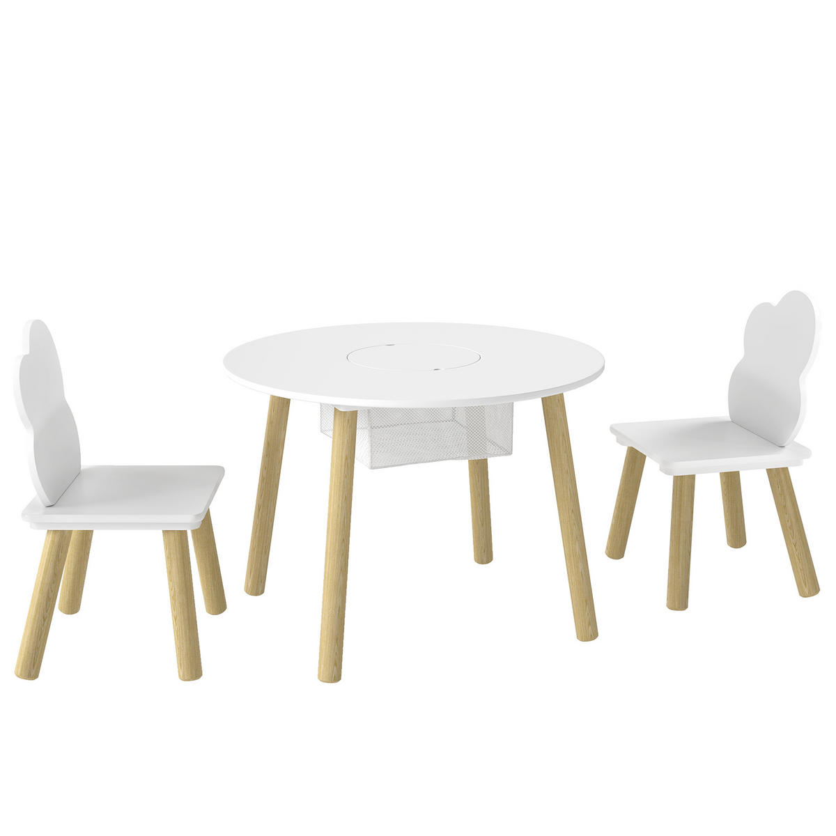 KINDERTISCHGRUPPE Weiß 60.0/60.0/44.0cm - Weiß, Holzwerkstoff (60/44/60cm)