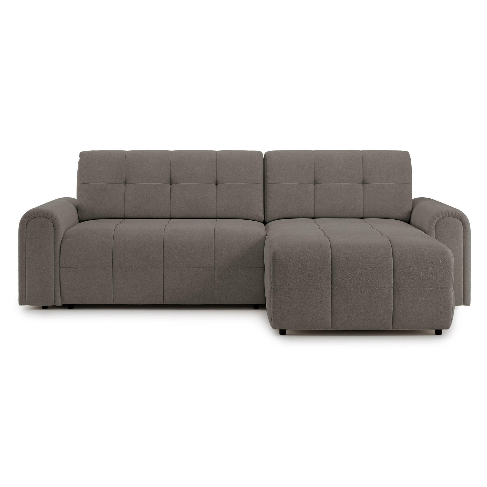 ECKSOFA Simolla Taupe rechts - Graubraun/Schwarz, Kunststoff/Textil (180/268cm) - Selsey