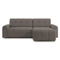 ECKSOFA Simolla Taupe rechts - Graubraun/Schwarz, Kunststoff/Textil (180/268cm) - Selsey