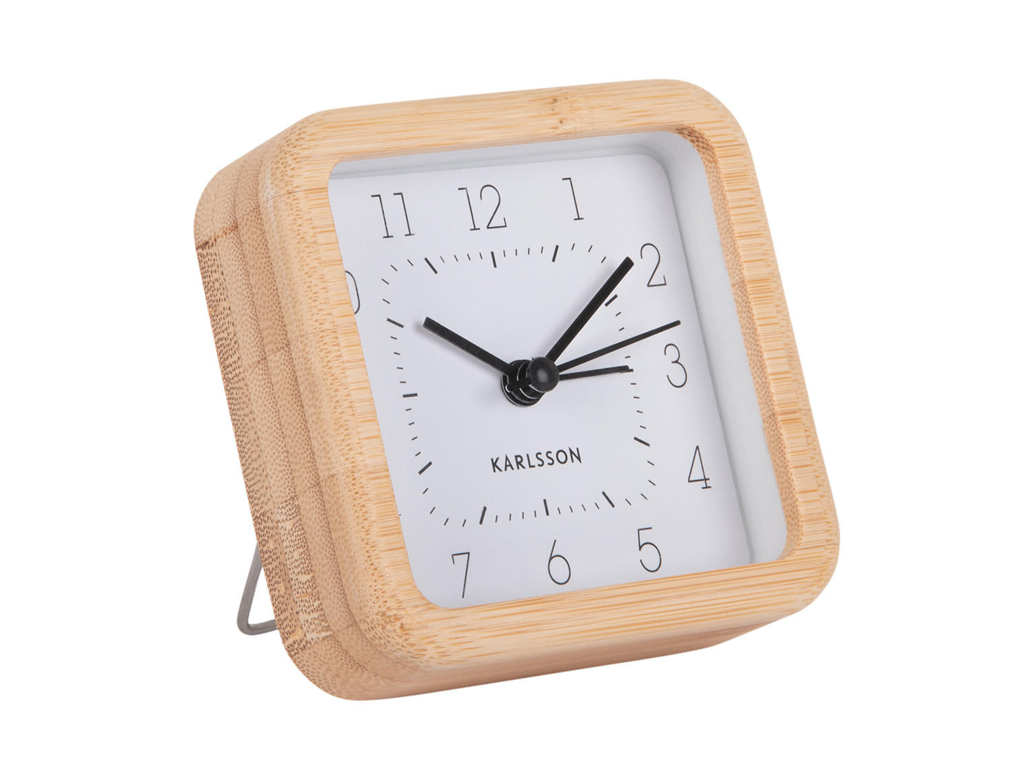 WECKER Neat 9/9/9 cm - Weiß, Naturmaterialien (9/9/9cm) - Karlsson