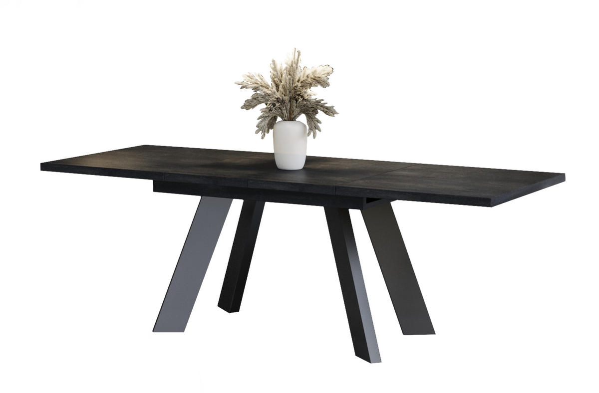 ESSTISCH Como ausziehbar bis 210 cm - Graphitfarben, Holzwerkstoff (130/80/76cm) - Endo-Moebel