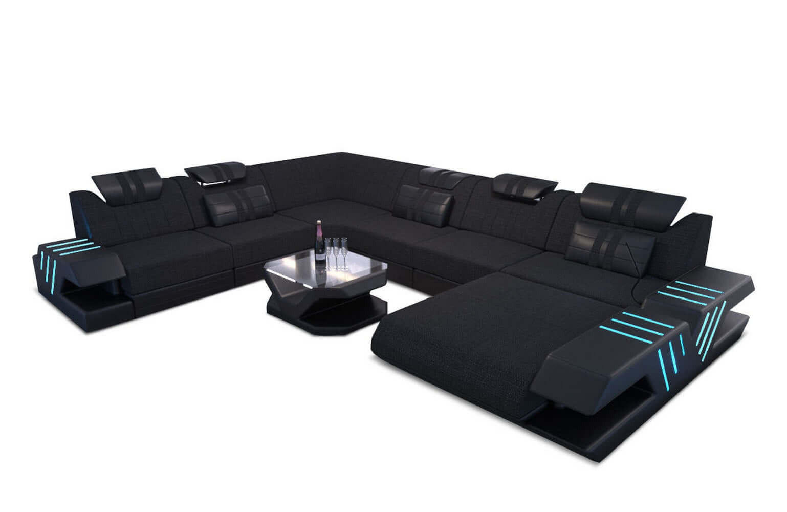 XXXLutz Wohnlandschaft Schwarz 373x80x288 cm