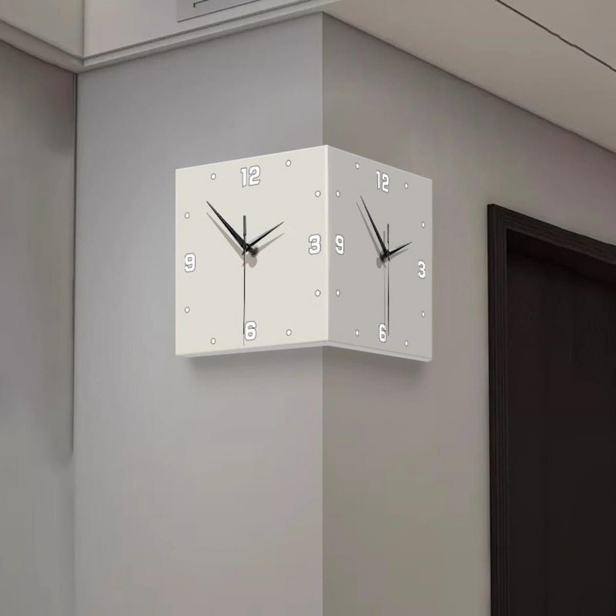 WANDUHR, Acrylmaterial, 30 x 30 x 30 cm, EU-Stecker，Bergmuster - Weiß, Kunststoff (30/30/30cm) - Weltevree