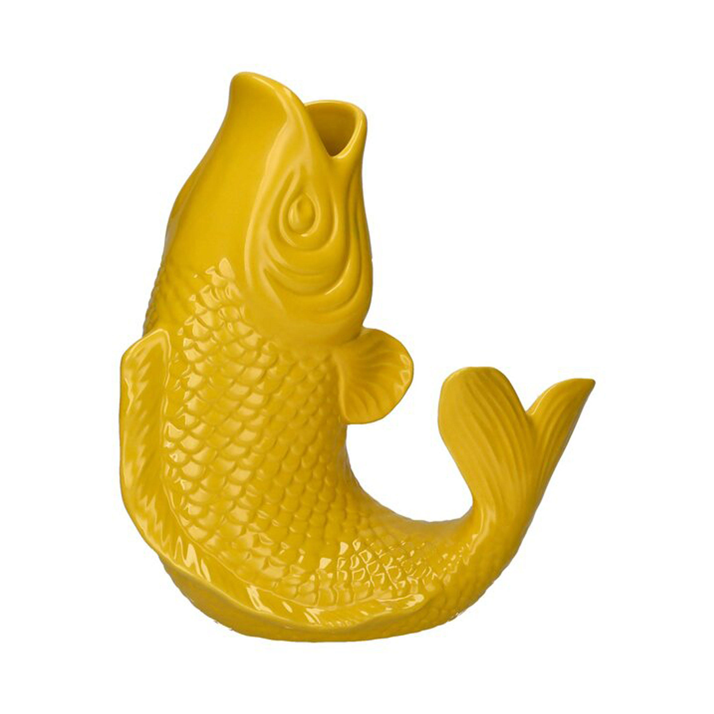 VASE Mamsell Koi S, Fisch-Form, Steingut, Tiscan Sun, H 25 cm - Gelb, Keramik (25cm) - Gift Company