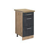 KÜCHENUNTERSCHRANK R-Line Schwarz Beton 40 cm AP Eiche - Honigeiche/Eiche Wotan, Holzwerkstoff (40/81.6/60cm) - Vicco