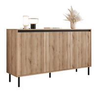 KOMMODE LIRA 149 cm, Evoke-Eiche - Eichefarben/Schwarz, Holzwerkstoff/Metall (149/100/40cm) - Idohome