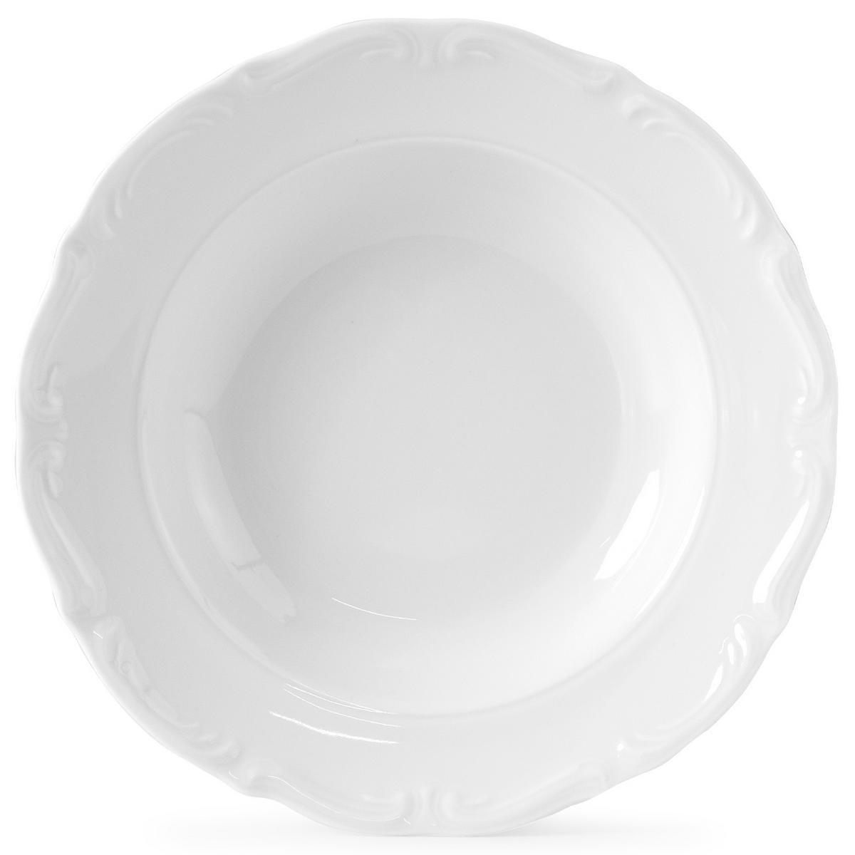SUPPENTELLER Chodziez MARIA TERESA 6-tlg - Weiß, Keramik (22cm) - KONSIMO®