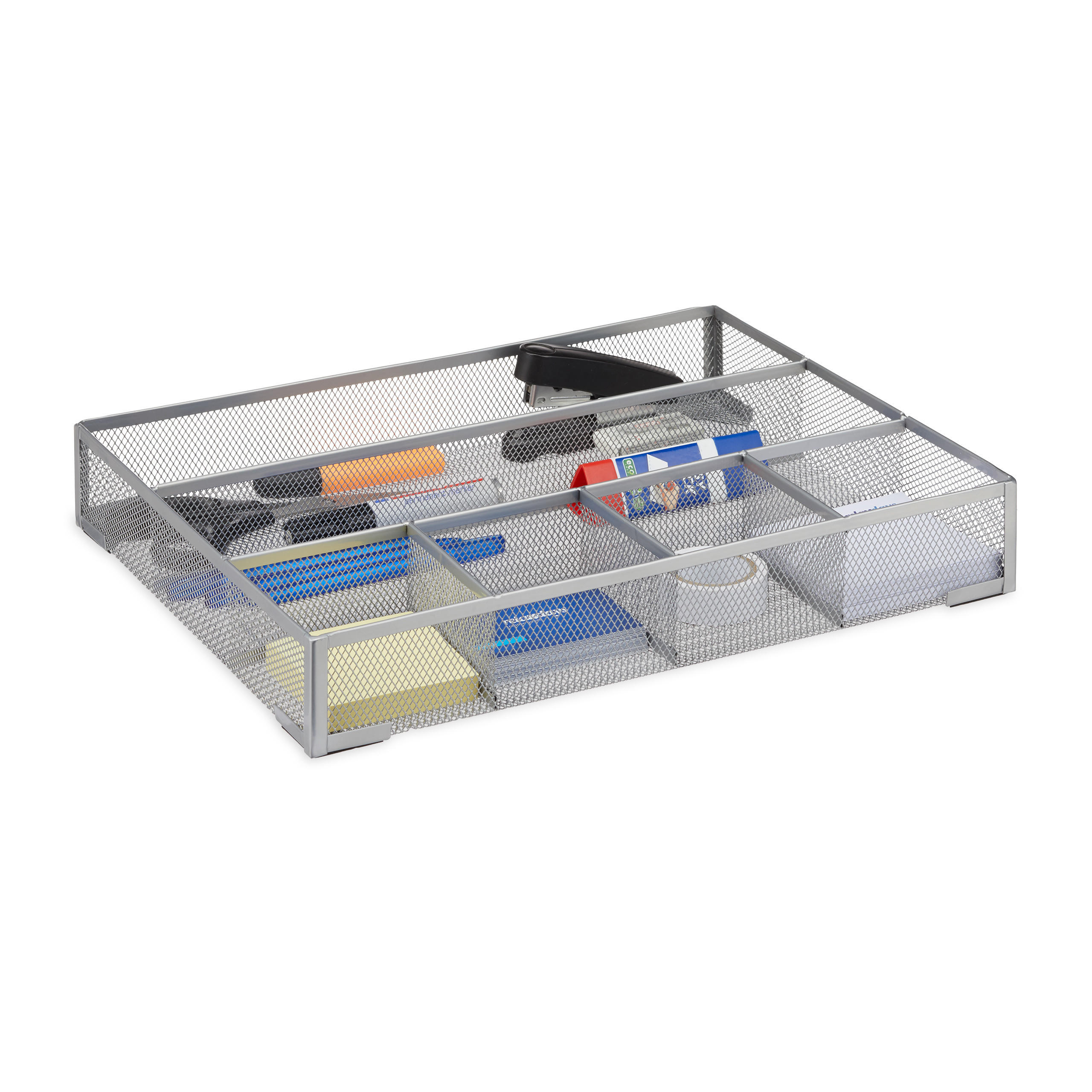 SCHREIBTISCHORGANIZER - Silberfarben, Metall (30/38/6cm) - Relaxdays