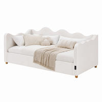 BETT mit Stauraum 90x200 cm Samt Beige - Beige, Metall (90/200cm) - Meubliv