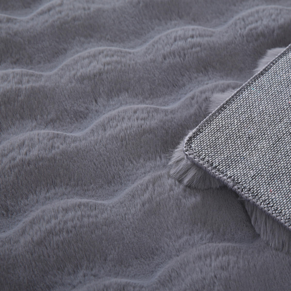 TEPPICH Waschbar Hochflor Uni Polyester Wohnzimmer Grau Rechteckig 160x230 - Grau, Textil (160/230cm) - KADIMA DESIGN