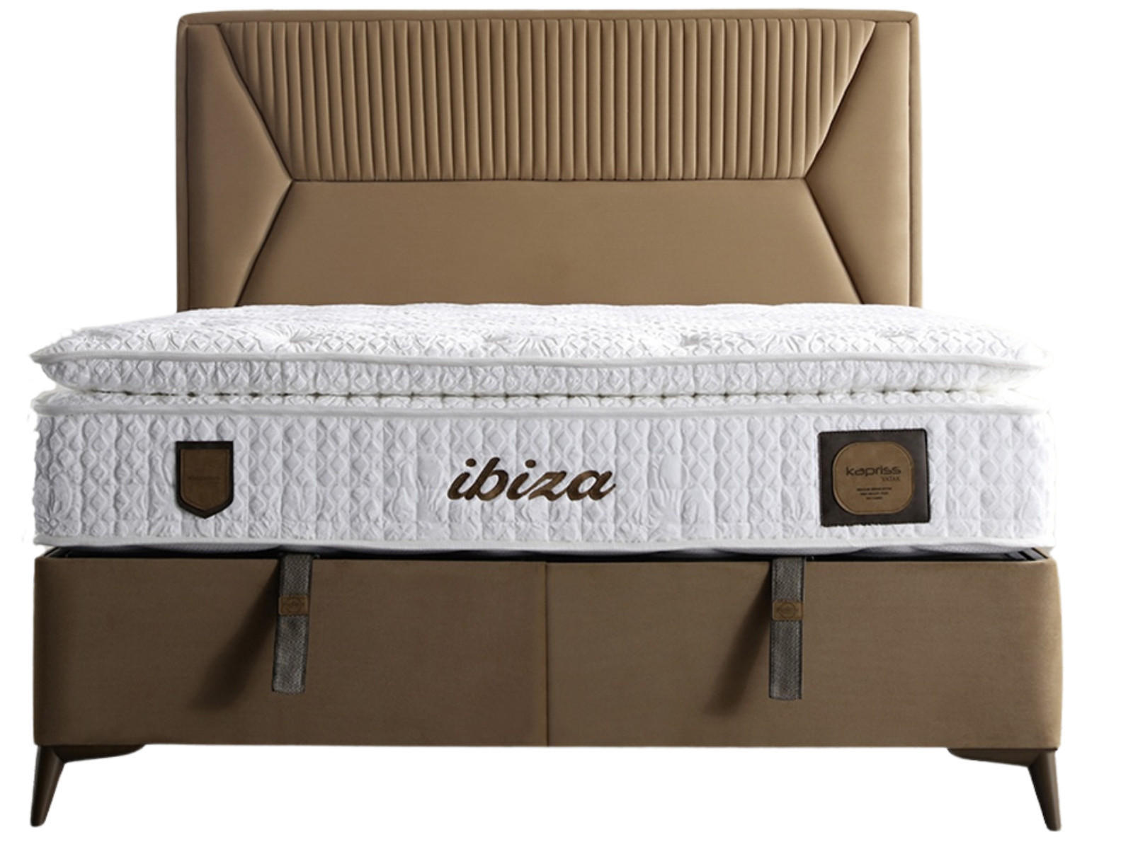 POLSTERBETT Ibiza Braun 160x200 Braun - Braun, Textil/Metall (160/200cm) - Villa Möbel