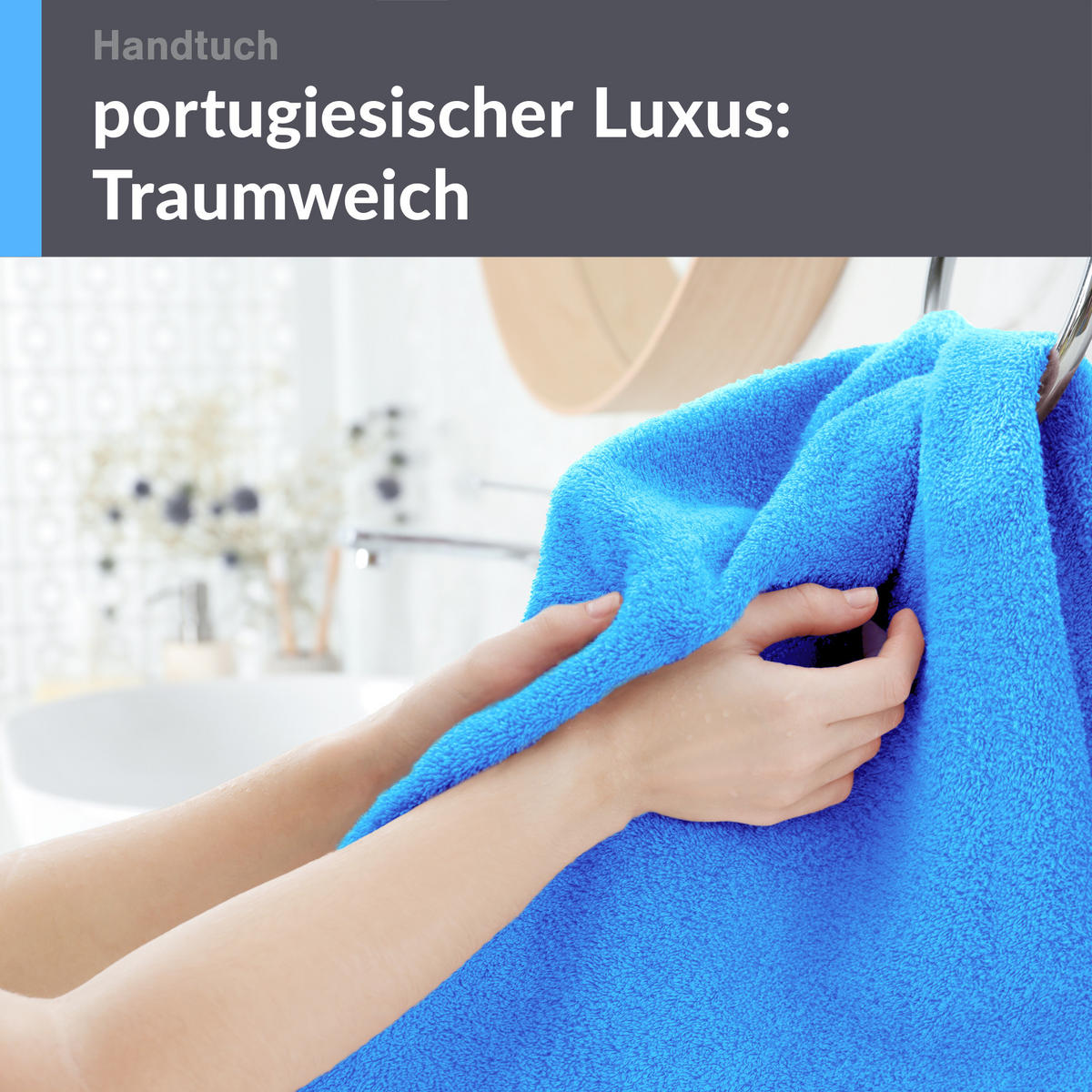 HANDTUCH 50x100 cm London Capri Blau 4er Set - Pastellblau, Textil (50/100cm) - Lashuma
