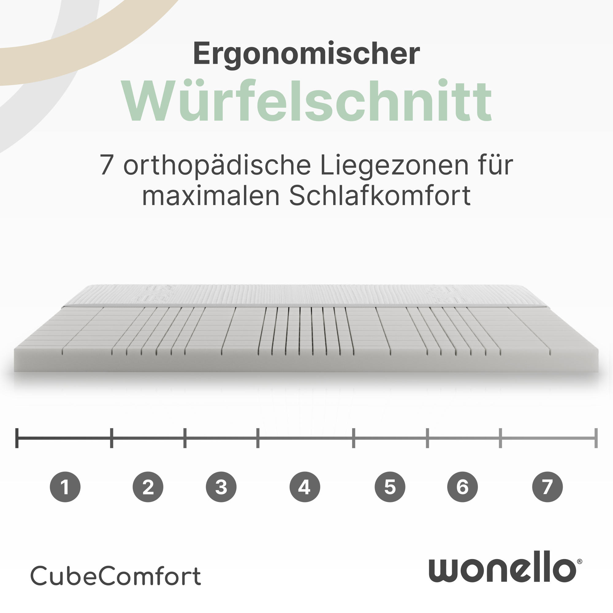 Thumbnail - wonello Topper, Weiß, Textil, H3, Füllung: Kaltschaum, 180x200 cm, Oeko-Tex® Standard 100, Hergestellt in Europa, atmung...