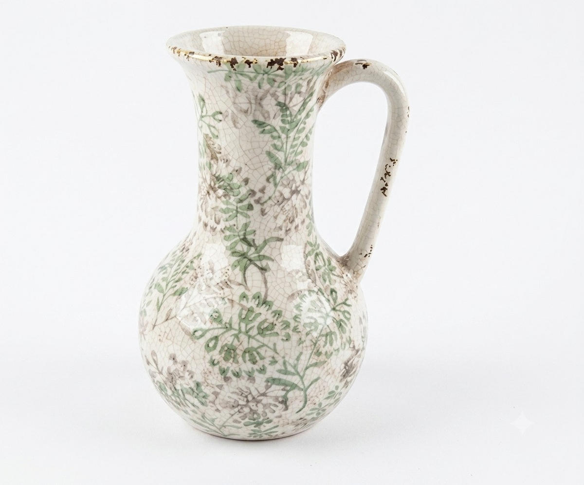 VASE CROCKET 20,5/20,5/34,5cm Beige Keramik - Grün, Keramik (37cm) - Mondex