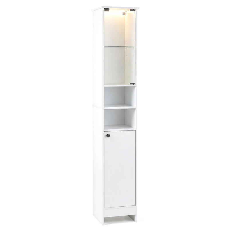 Costway Badezimmerschrank Weiß 30x170x30 cm