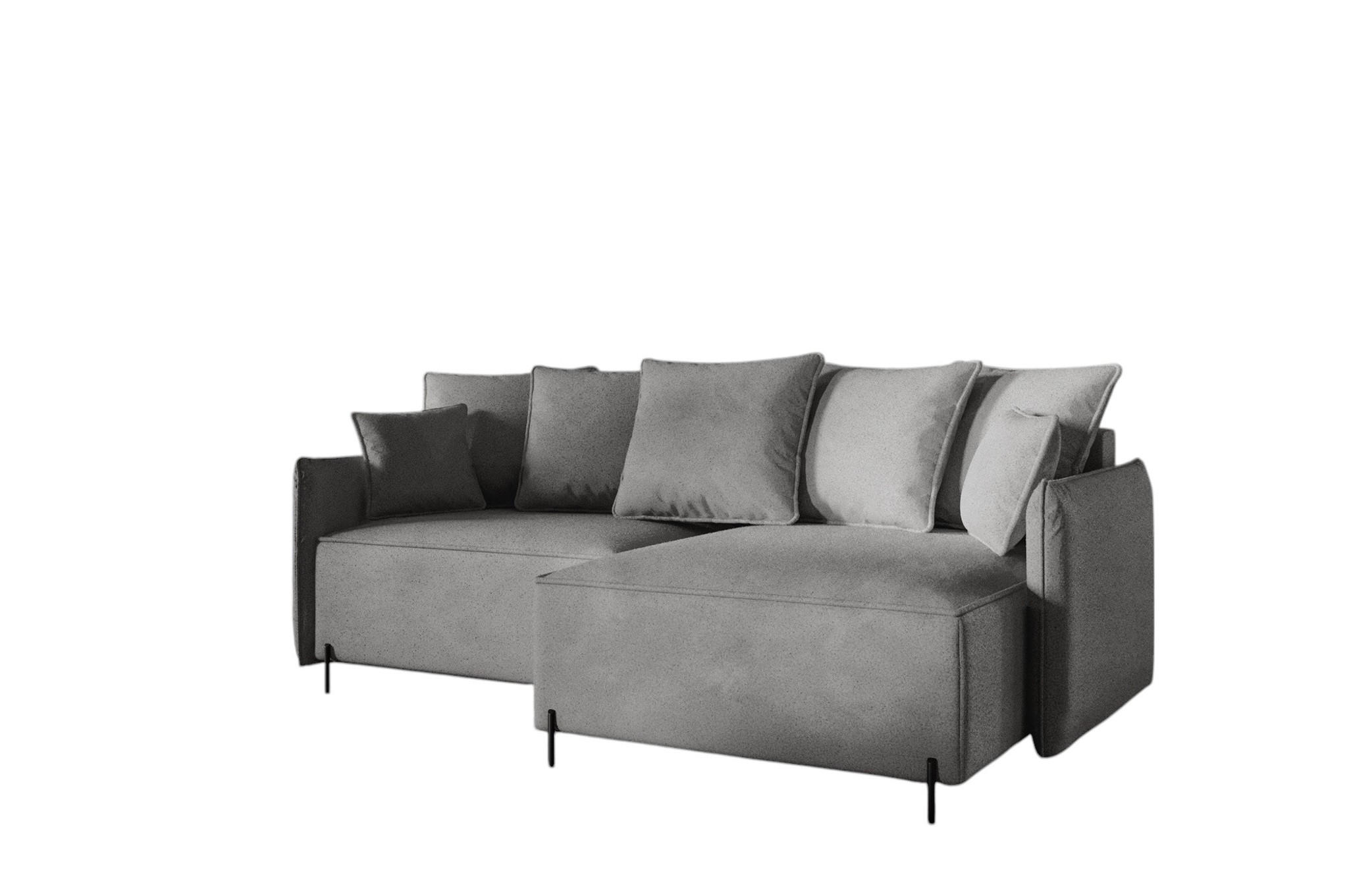 Fun Möbel Ecksofa Dunkelgrau 221x148 cm