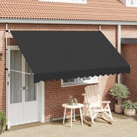 EINZIEHBARE Markise Handbetrieben 350 cm Anthrazit - Anthrazit, Textil (350/1/1cm) - furnicato