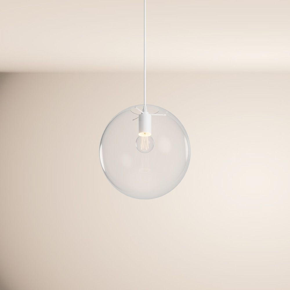 HÄNGELAMPE Orb 1.5m Abhängung Klar/Weiß Ø 30cm - Klar, Glas (30/30/30cm) - s.luce