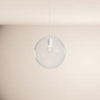 HÄNGELAMPE Orb 1.5m Abhängung Klar/Weiß Ø 30cm - Klar, Glas (30/30/30cm) - s.luce