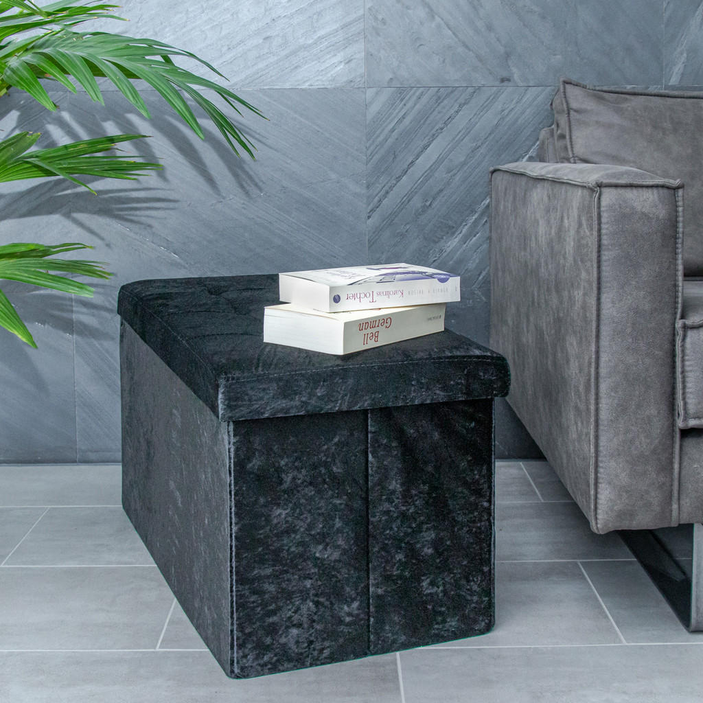 Thumbnail - Intirilife Sitzbank, Schwarz, Karton, 38x38x76 cm, Garderobe, Garderobenbänke