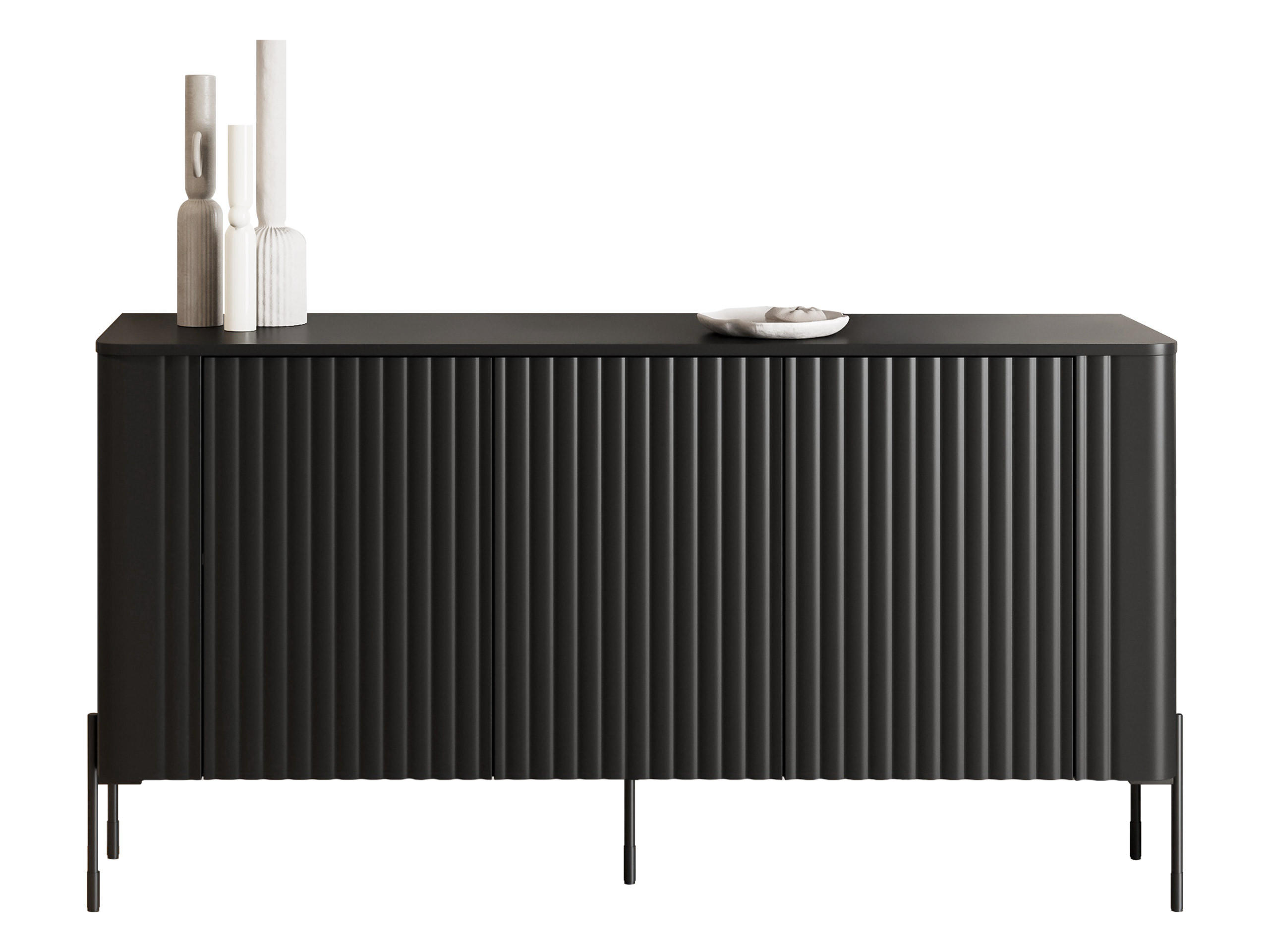 SIDEBOARD Vera 150 - Schwarz, Holzwerkstoff/Metall (150/80/40cm) - MIRJAN24