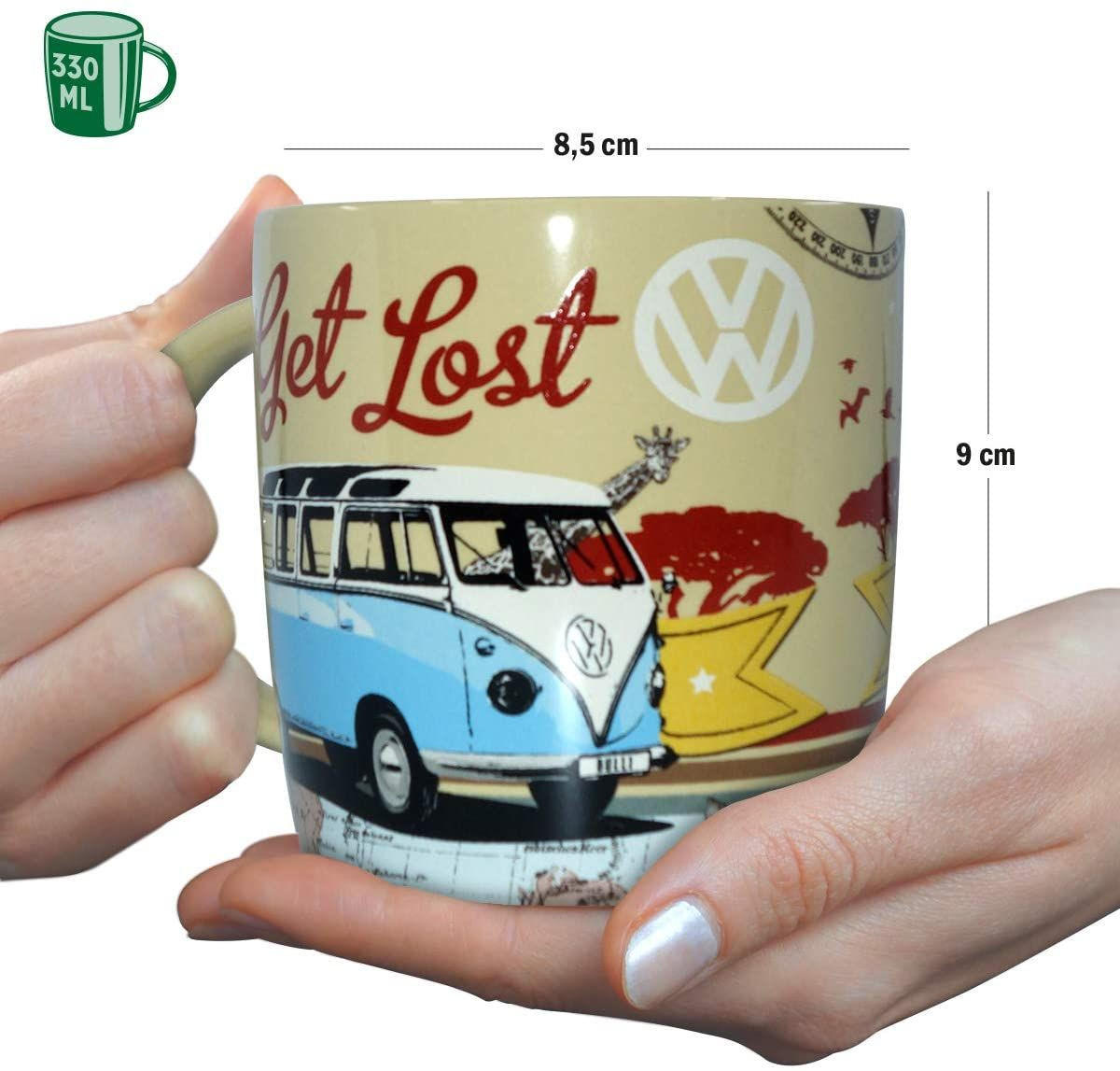 KAFFEETASSE 330 ml Volkswagen VW Bulli Let's Get Lost - Multicolor, Keramik (0.33L) - Nostalgic-Art