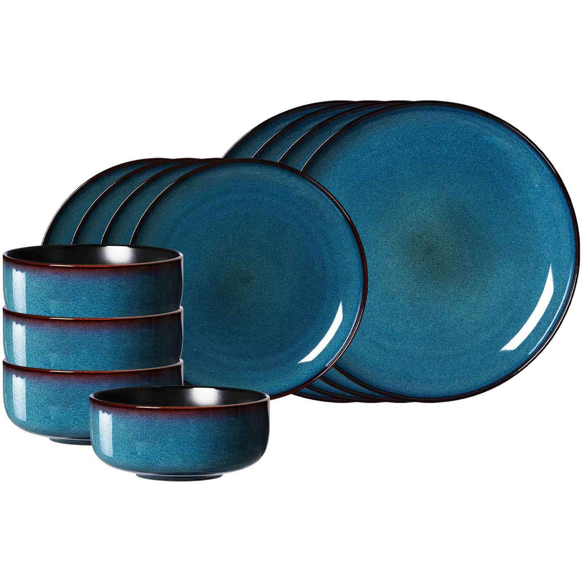 BASIC-SET Bali blau 12er Set - Blau, Keramik (1/1/1cm) - Ritzenhoff Breker