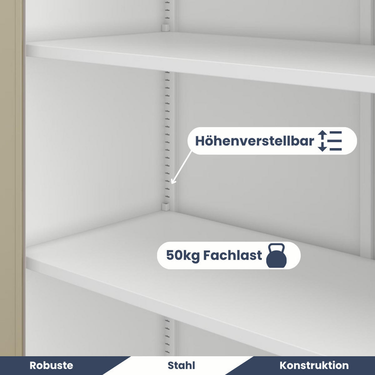AKTENSCHRANK abschließbar KADO Flügeltüren 185x115x40cm Weiß-Goldene Eiche - Weiß, Metall (115/185/40cm) - DELUKE