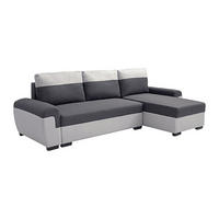 ECKSOFA mit Schlaffunktion - Ecke wechselbar - Stoff - Anthrazit & Hellgrau - GABY II - Anthrazit, Textil (264/145cm) - Vente-Unique