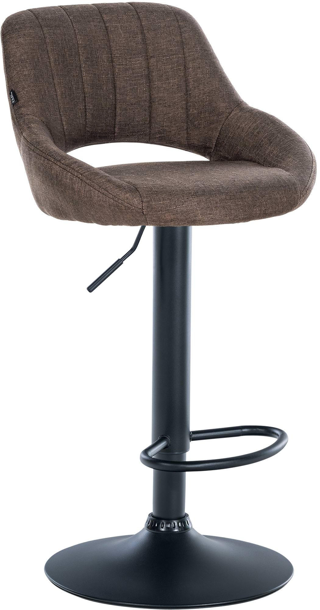 BARHOCKER Stoff Braun - Schwarz/Braun, Textil/Metall (46.5/85/48cm) - CLP