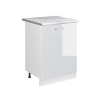 KUCHYNSKÁ SPODNÁ SKRINKA R-Line, Biely vysoký lesk/biely, 60 cm s 1 dverami Marmori työtaso - biela/biela s vysokým leskom, kompozitné drevo (60/81.6/60cm) - Vicco
