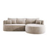 ECKSOFA FIORE L-förm Moderne Ausziehbare Schlaf-Funktion, automatischer Auffaltung, lose Rückenkissen freistehend RECHTS 284x183x82cm Beige - Beige, Holz/Textil (284/183cm) - DomoHome