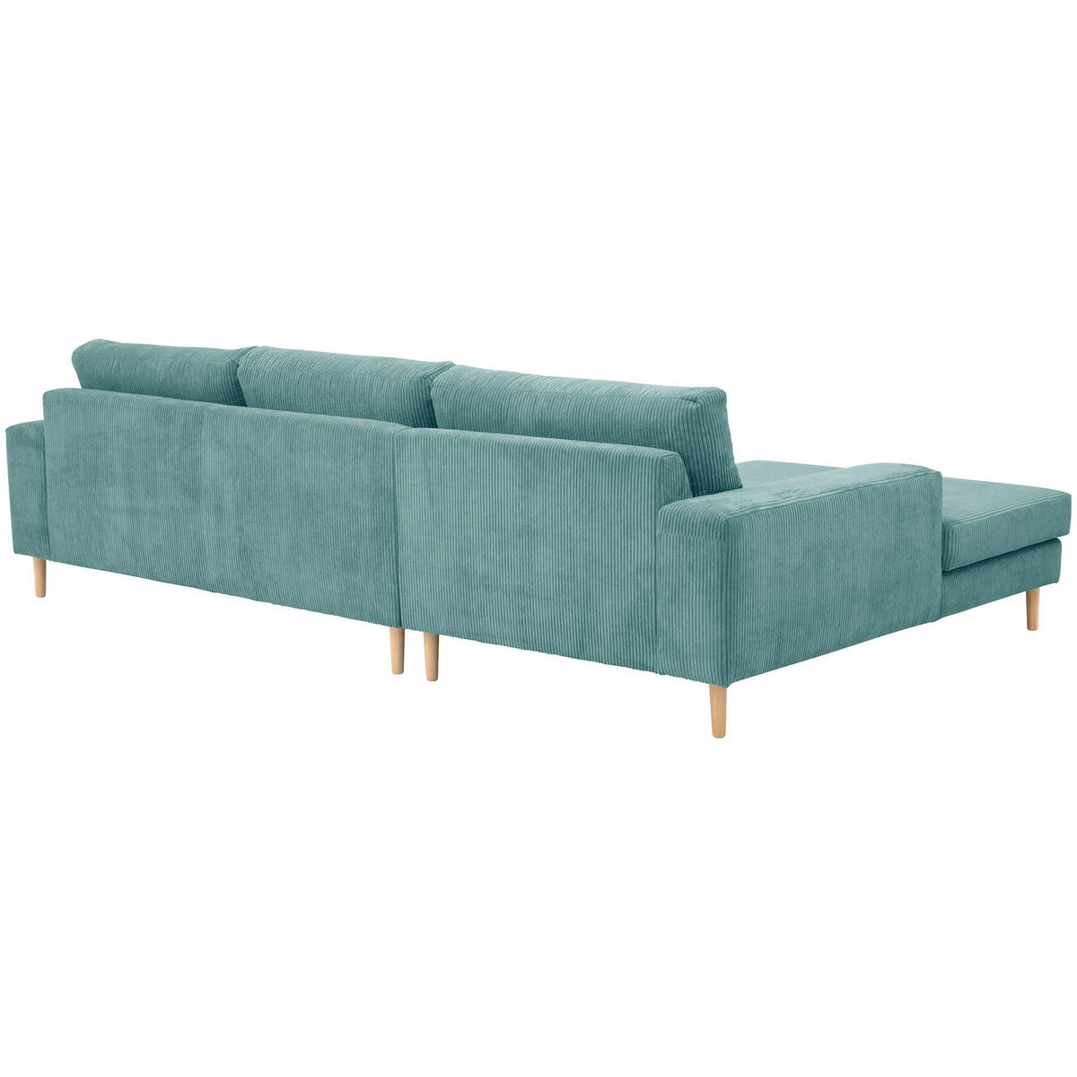 SOFA mit Longchair links Kaylynn Cordstoff eisblau - Pastellblau, Kunststoff (175/294cm) - 58aufmkessel