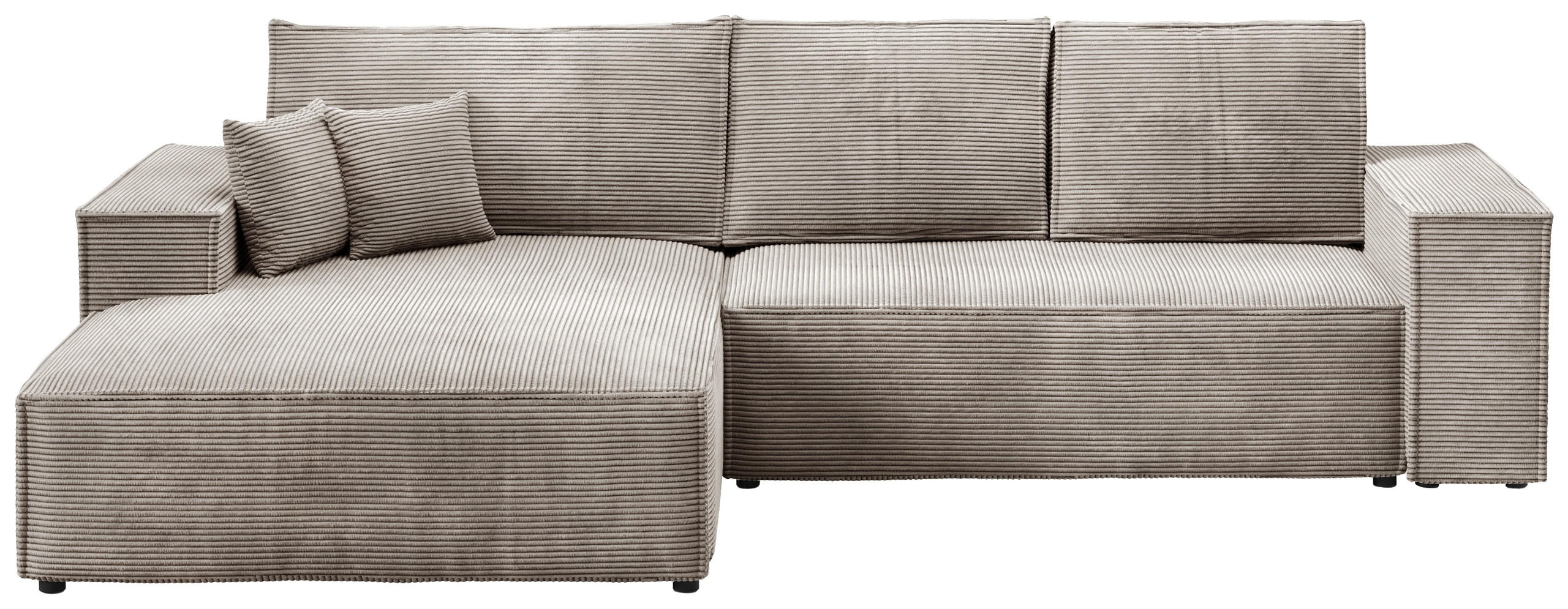 ECKSOFA Pablo mit Schlaffunktion Beige Cord - Beige, Textil (294/185cm) - Bromarkt