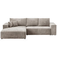 ECKSOFA Pablo mit Schlaffunktion Beige Cord - Beige, Textil (294/185cm) - Bromarkt