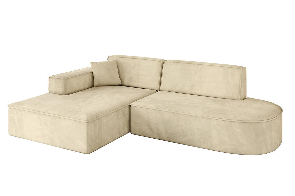 ECKSOFA Ottomane Links IREA-L1-v4 - 232x165x77 cm Beige - Taupe, Holzwerkstoff/Textil (232/165cm) - ALTDECOR