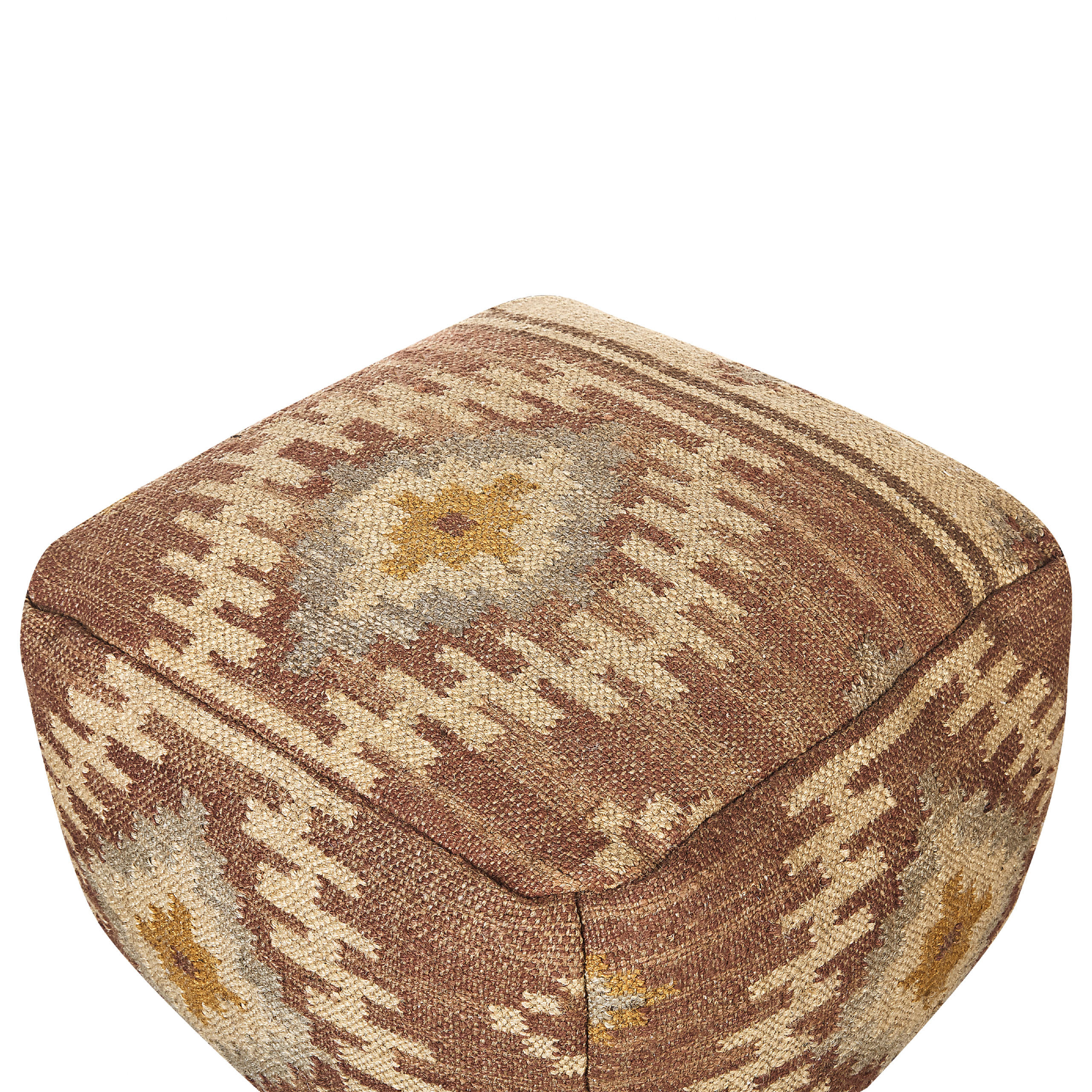 POUF Beel 50/50/30 cm - Rot, Naturmaterialen (50/30/50cm) - Beliani