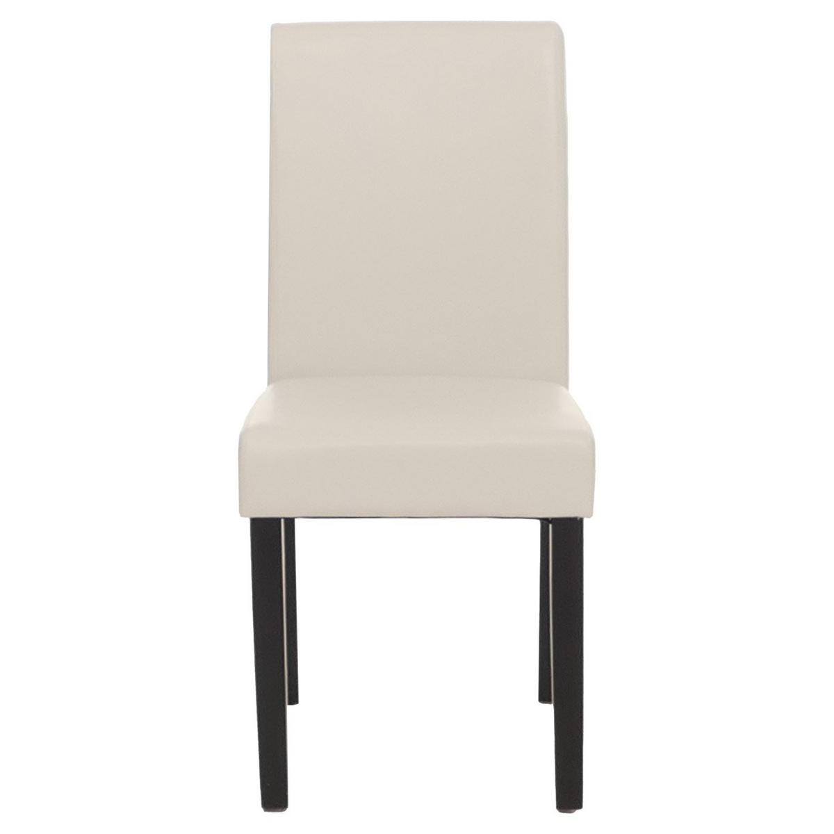 ESSZIMMERSTUHL 6er-Set klassisch und zeitlos 90x43x56cm Sitzhöhe 45cm Leder dunkle Beine Weiß - Weiß, Leder (43/90/56cm) - CHEFGASTRO