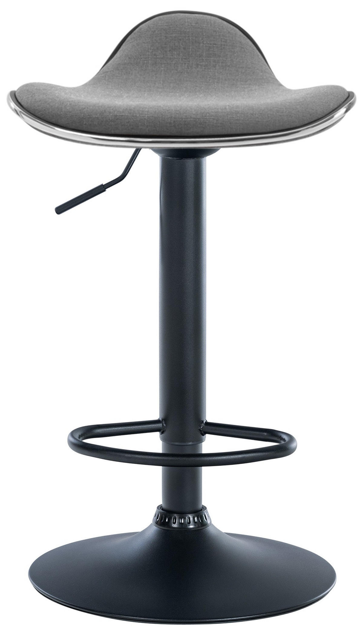 BARHOCKER Stoff hellgrau - Hellgrau/Schwarz, Textil/Metall (45/71/45cm) - CLP