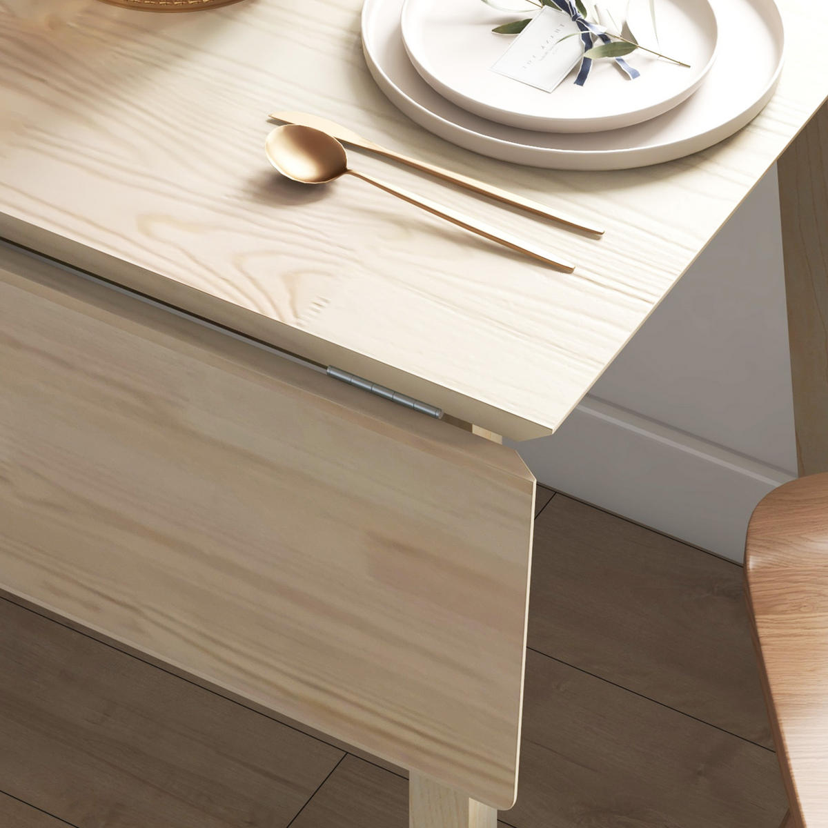 ESSTISCH 86/110/75 cm klappbar und platzsparend aus Holz, Natur - Braun, Holz (110/86/75cm) - Redom
