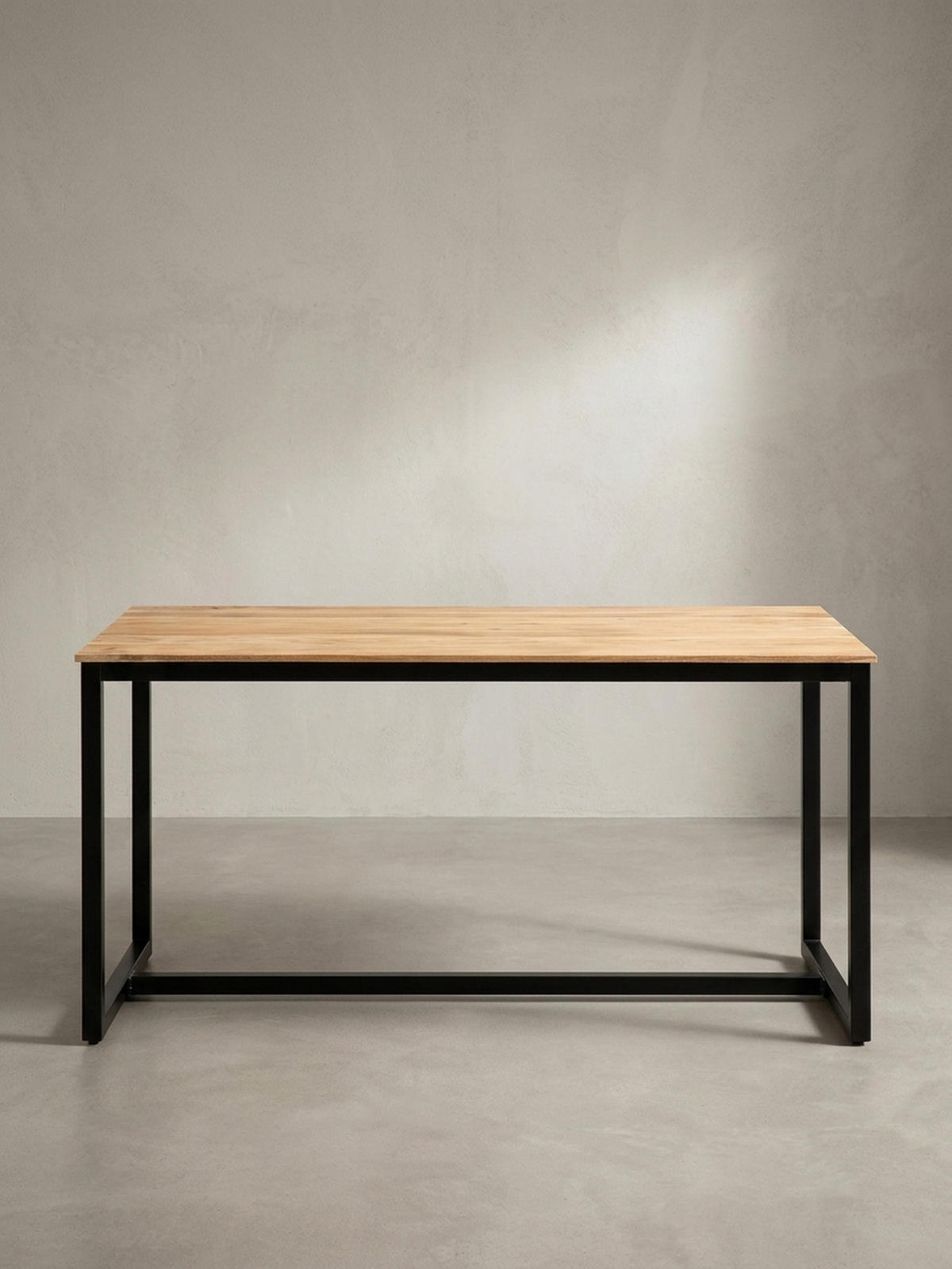 ESSTISCH Massivholz Metall Rechteckig Loft-Stil, Akazie 160x80x76 cm - Schwarz/Akaziefarben, Holz/Metall (80/160/76cm) - KADIMA DESIGN