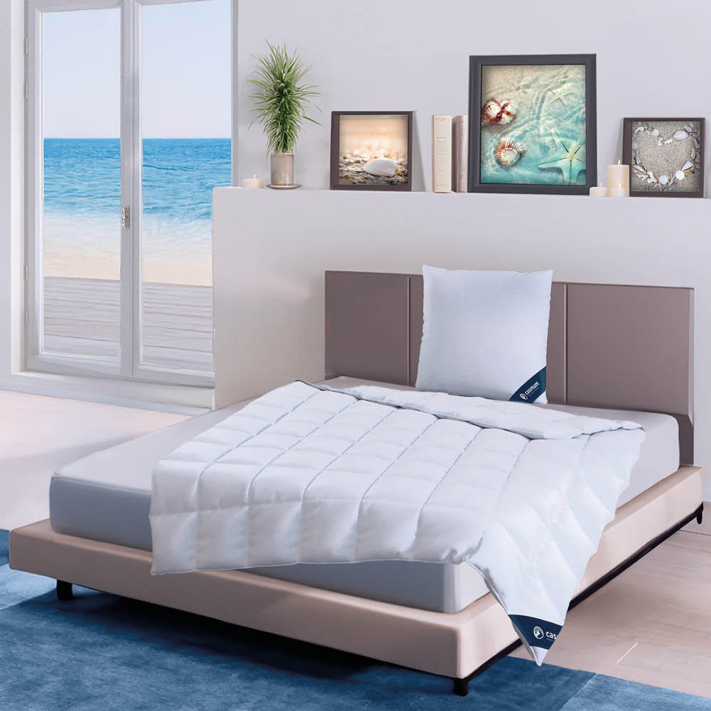 DAUNENDECKE 240x220 Extra leicht, COMFORT Sommerdecke 60% Daune - Weiß, Textil (240/220cm) - casimum