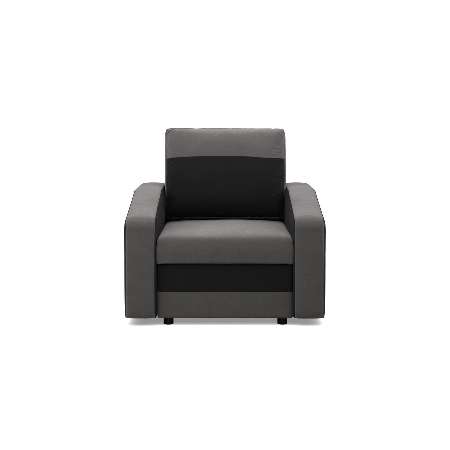 LOUNGESESSEL ORION, BONELL, Grau + Schwarz - Schwarz/Grau, Textil (83/92/92cm)