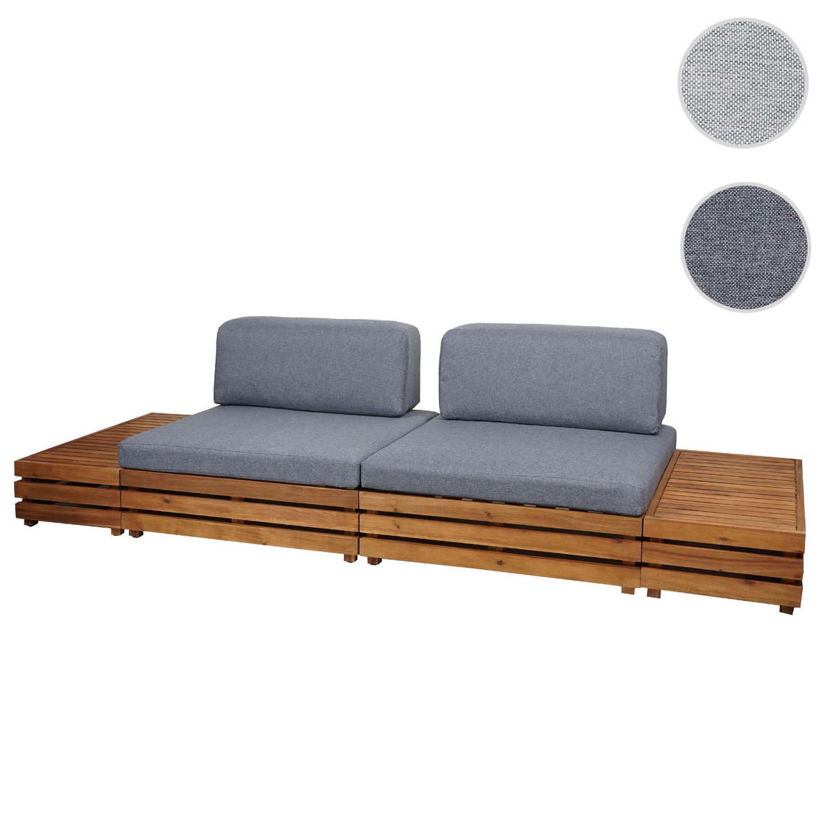 GARTEN-GARNITUR Schwarz, Grau - Schwarz/Grau, Holz - MCW