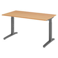 SCHREIBTISCH Serie-XB 80/140/74 cm in Buchefarben/Graphitfarben - Buchefarben/Graphitfarben, Holzwerkstoff (80/140/74cm) - bümö