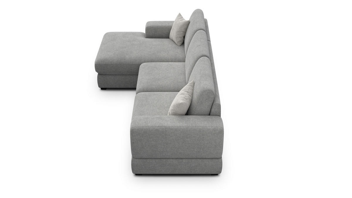 ECKSOFA OTTO 4-Sitzer, grau - Schwarz/Grau, Holz/Textil (279/159cm) - Courtois Laville
