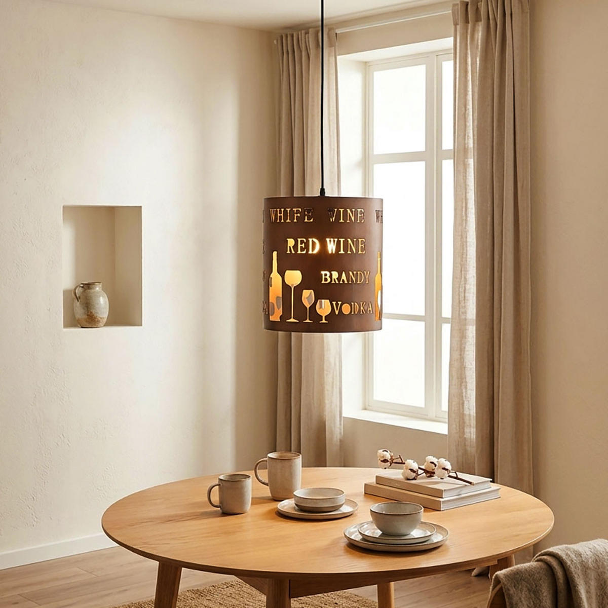LED HÄNGELEUCHTE TUVA Metall Braun - Braun, Metall (23.5/23.5/150cm) - Wofi